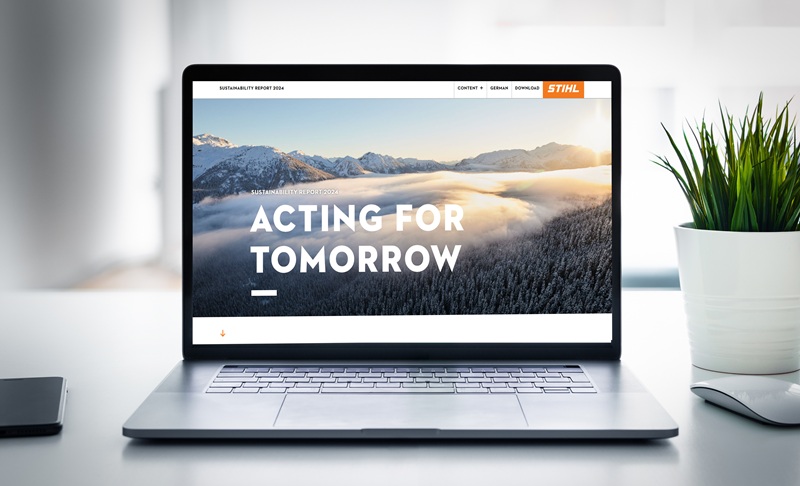 STIHLs hållbarhetsrapport 2024 presenterar åtgärder och framsteg inom fokusområdena ekosystem, cirkularitet och omsorg under det gångna året. Bild: STIHL.